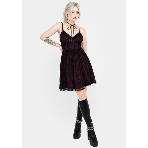 Disturbia Dresses & Skirts - Disturbia Dark Mini Dress with Tie Detail